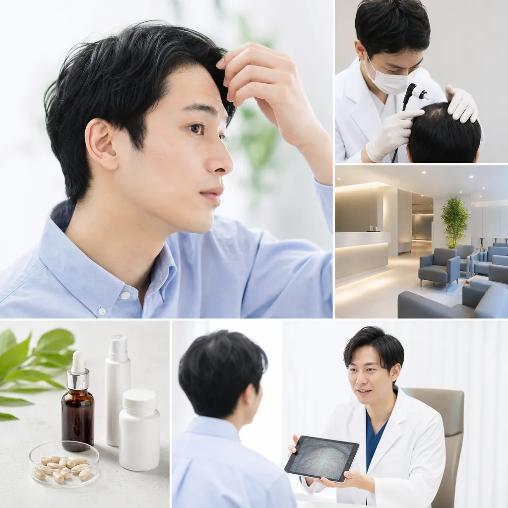 AGAクリニックで医師が丁寧に治療費用を説明している診察室の風景