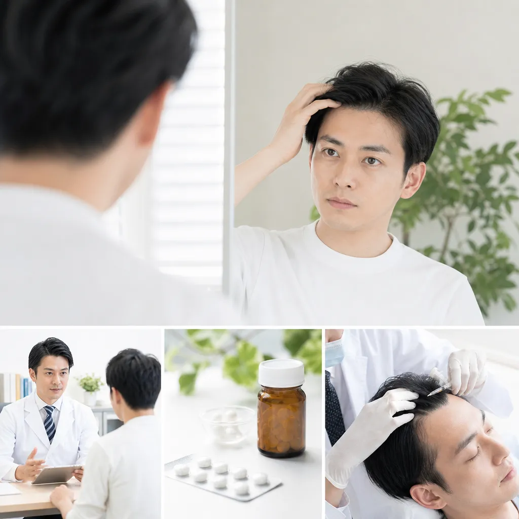 スマートフォンでAGAオンライン診療を予約する男性のイメージ
