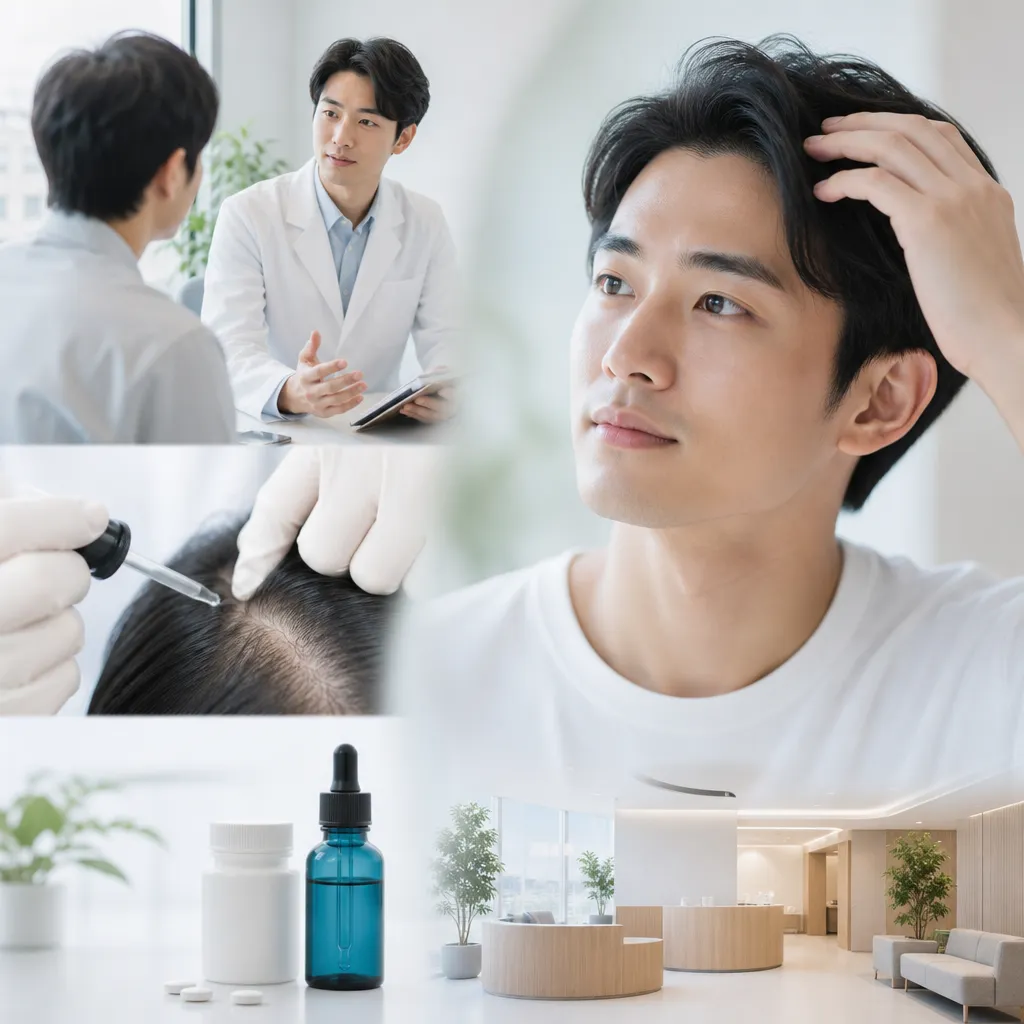 スマートフォンでAGAオンライン診療を受ける20代男性の清潔感ある部屋での様子