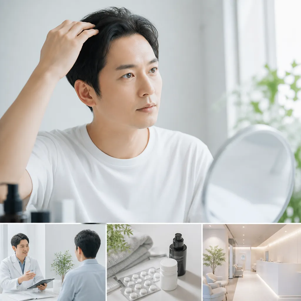 忙しい朝でもスマホでAGAオンライン診療を受ける男性のイメージ