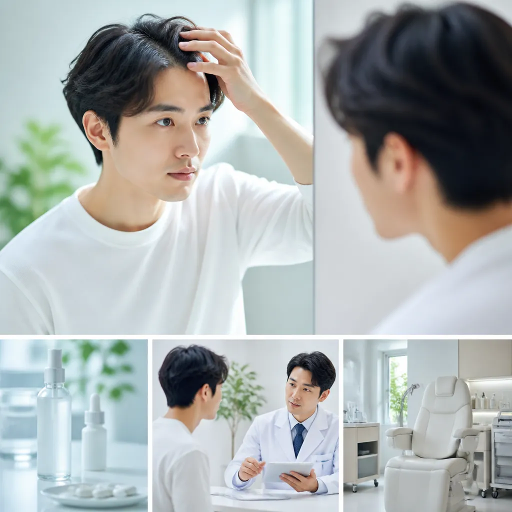 昼休みにスマートフォンでAGAオンライン診療を受ける20代男性のイメージ