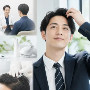 スマートフォンでAGAオンライン診療を予約する男性のイメージ