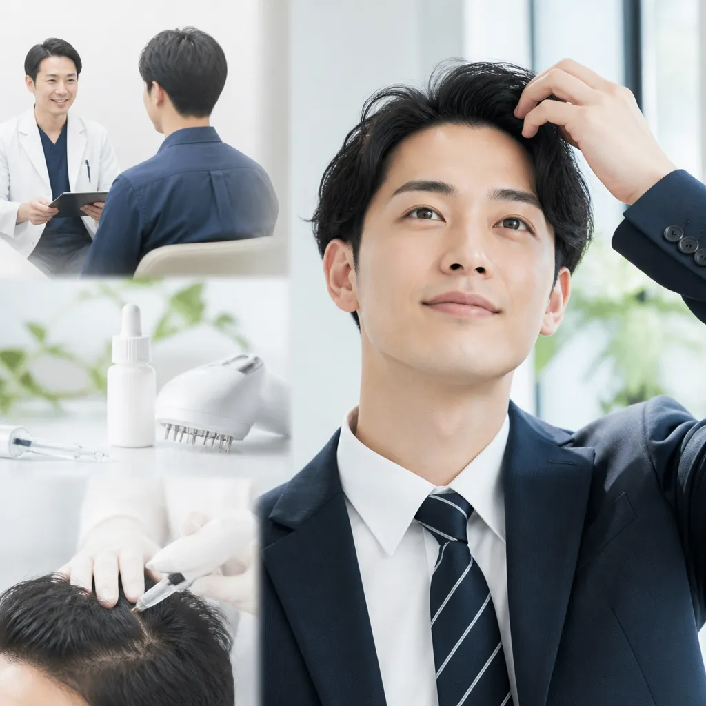 スマートフォンでAGAオンライン診療を予約する男性のイメージ